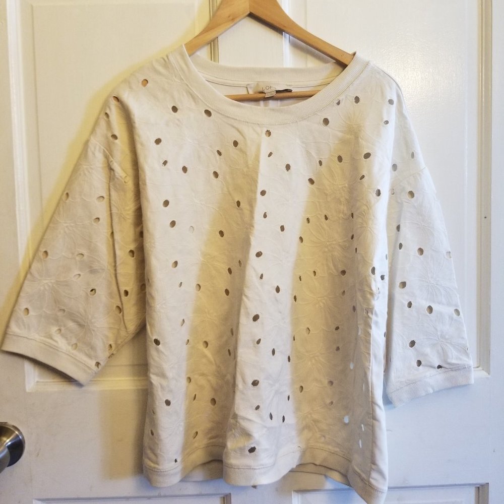 Loft Off-white blouse Sz M